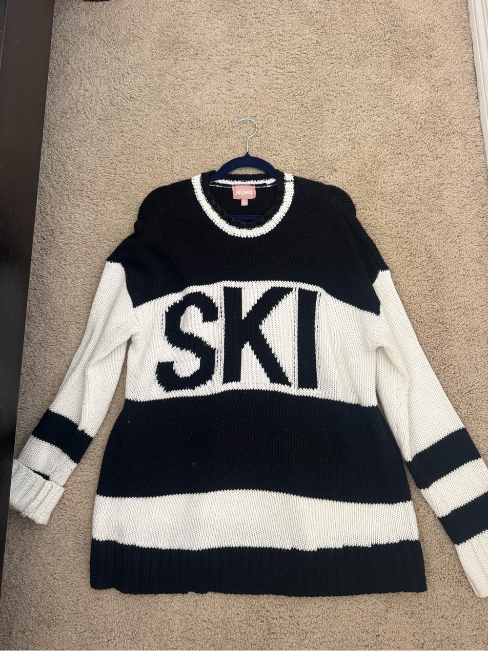 Show Me Your MuMu Black & White SKI Crewneck Sweater